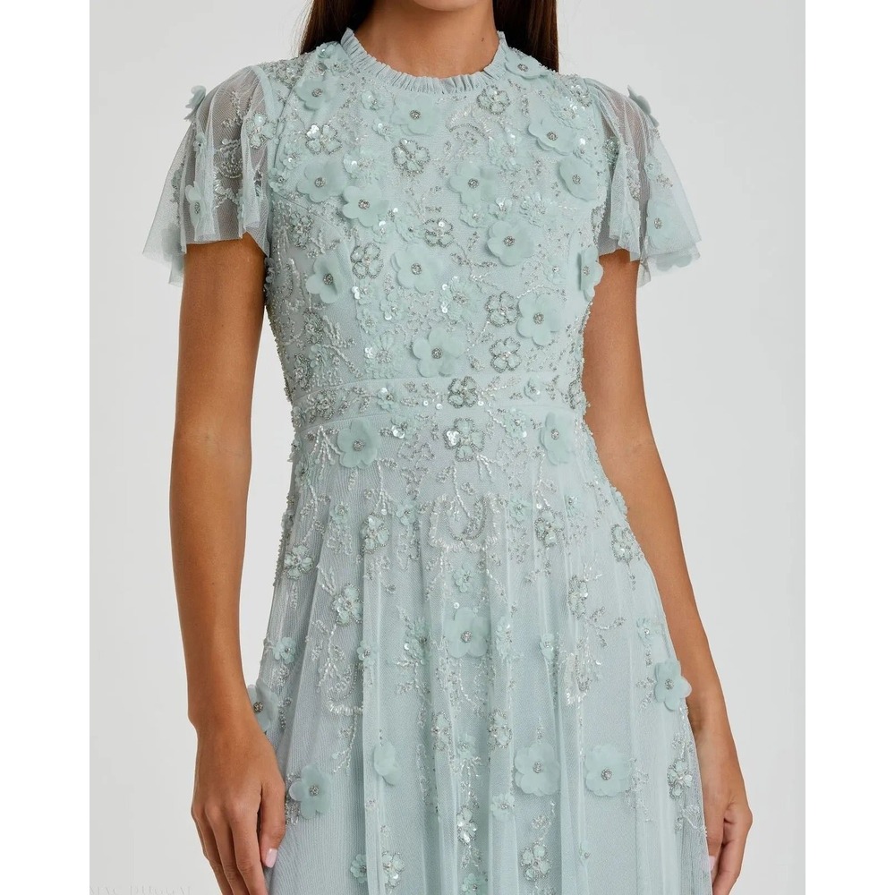 Mac Duggal Mint Green Embellished Midi Dress - Picture 5 of 12